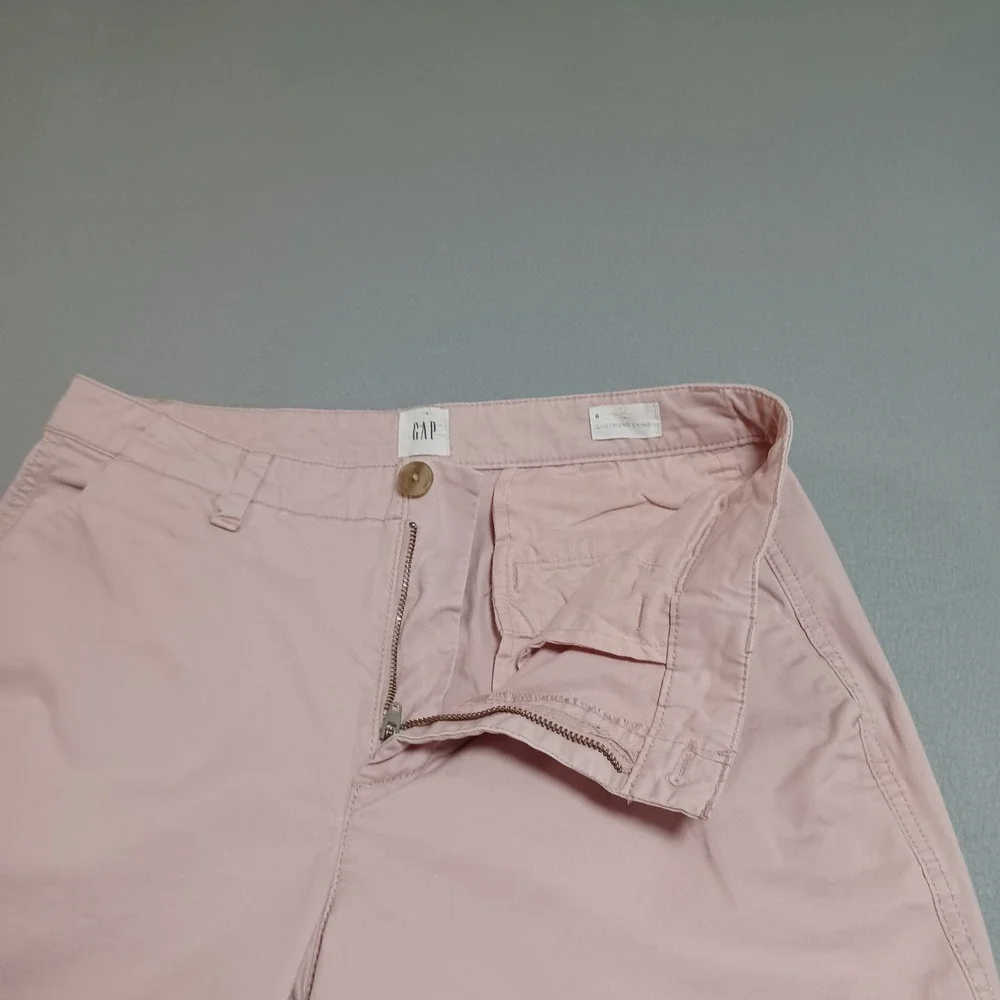 Gap Chino Pants Womens 6 Pink Girlfriend Chino 232528-06 Cotton Stretch Cropped